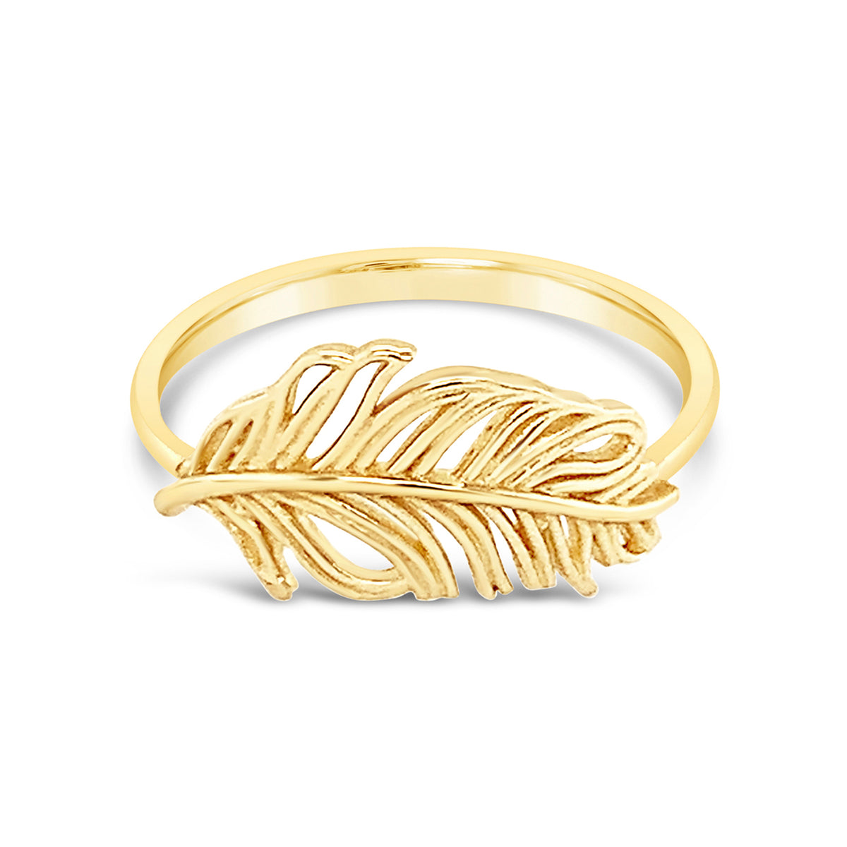14K Yellow Gold Sideways Palm Tree Ring