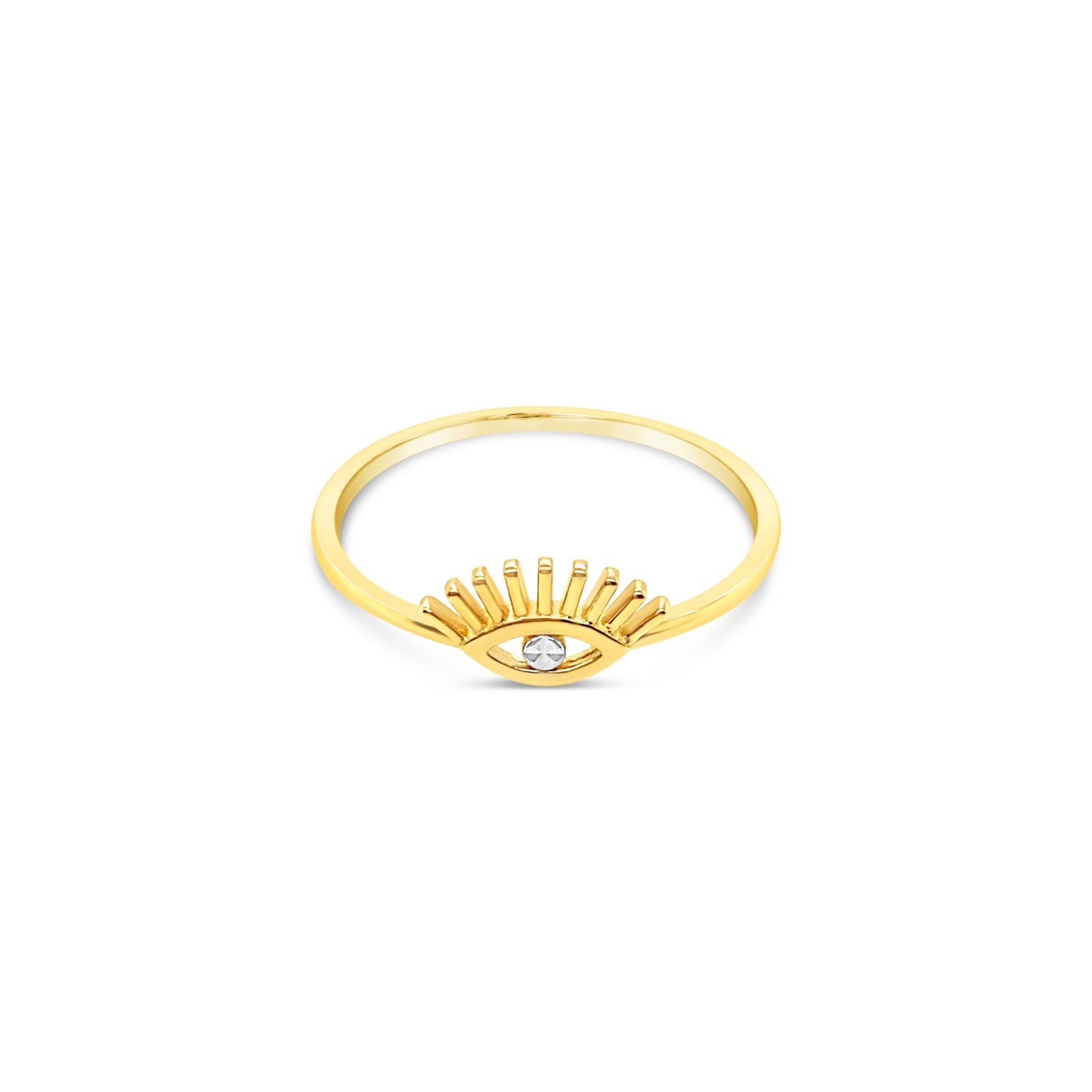 14K 2 Tones Gold Evil Eye Ring