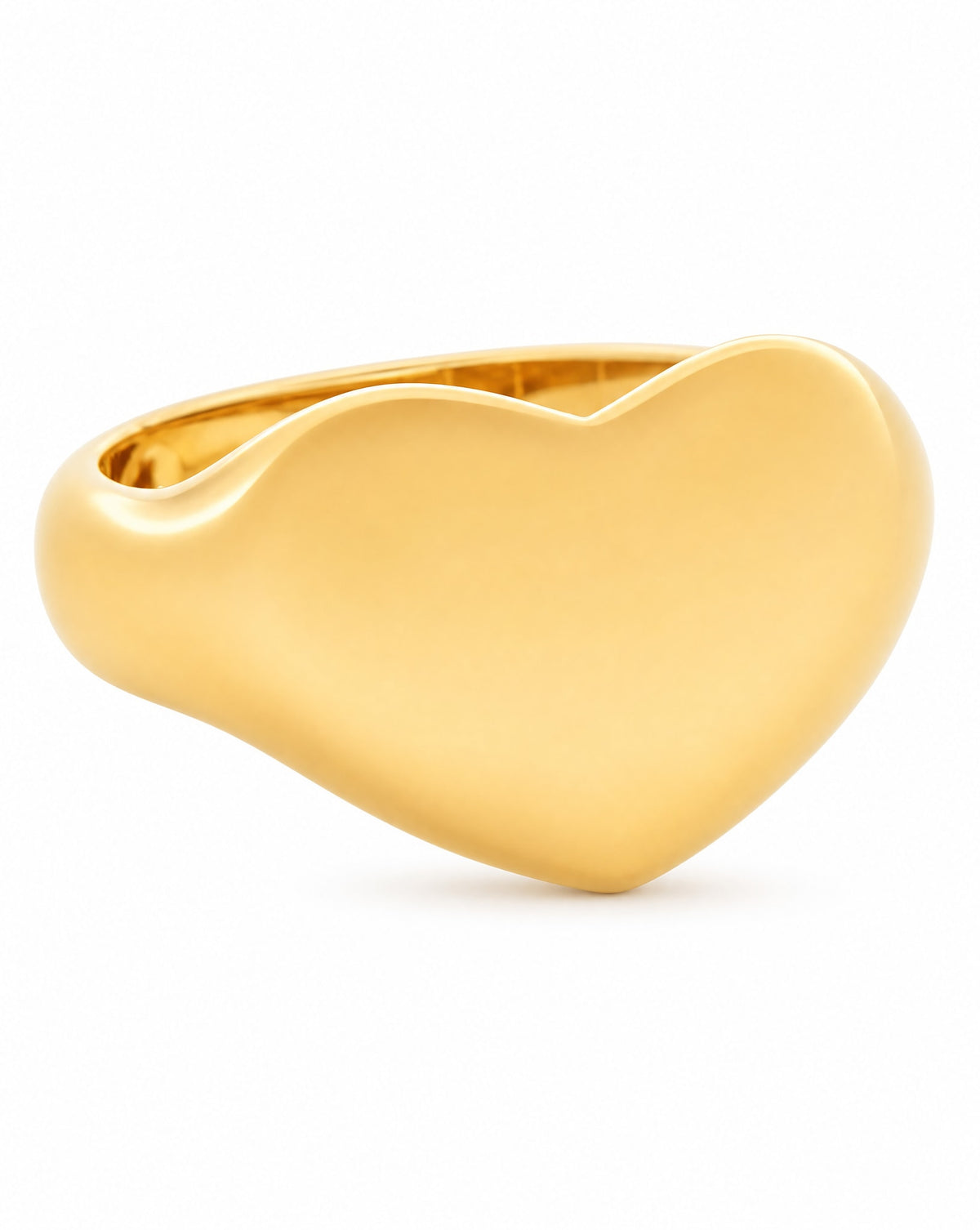 14k Yellow Gold Chubby Plain Heart Ring