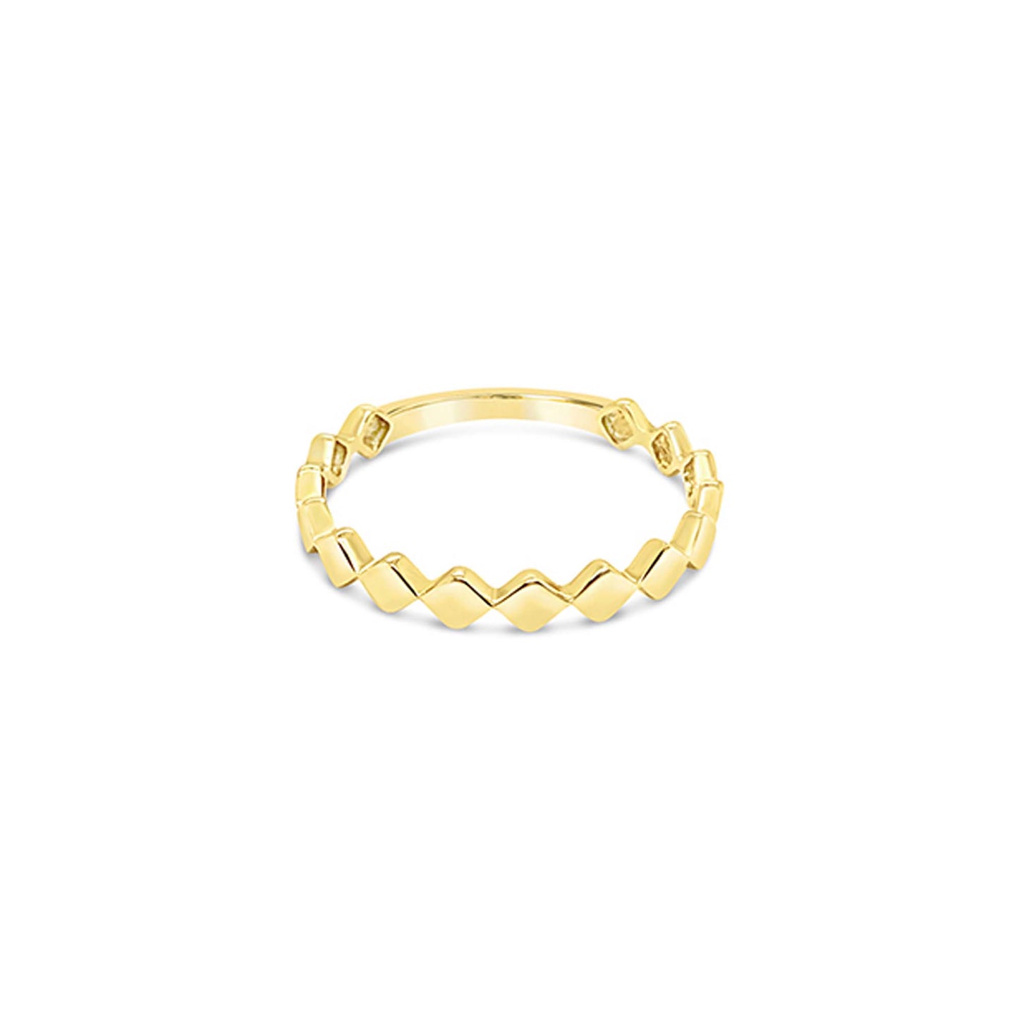 14k Yellow Gold Diamond Figures Band Ring