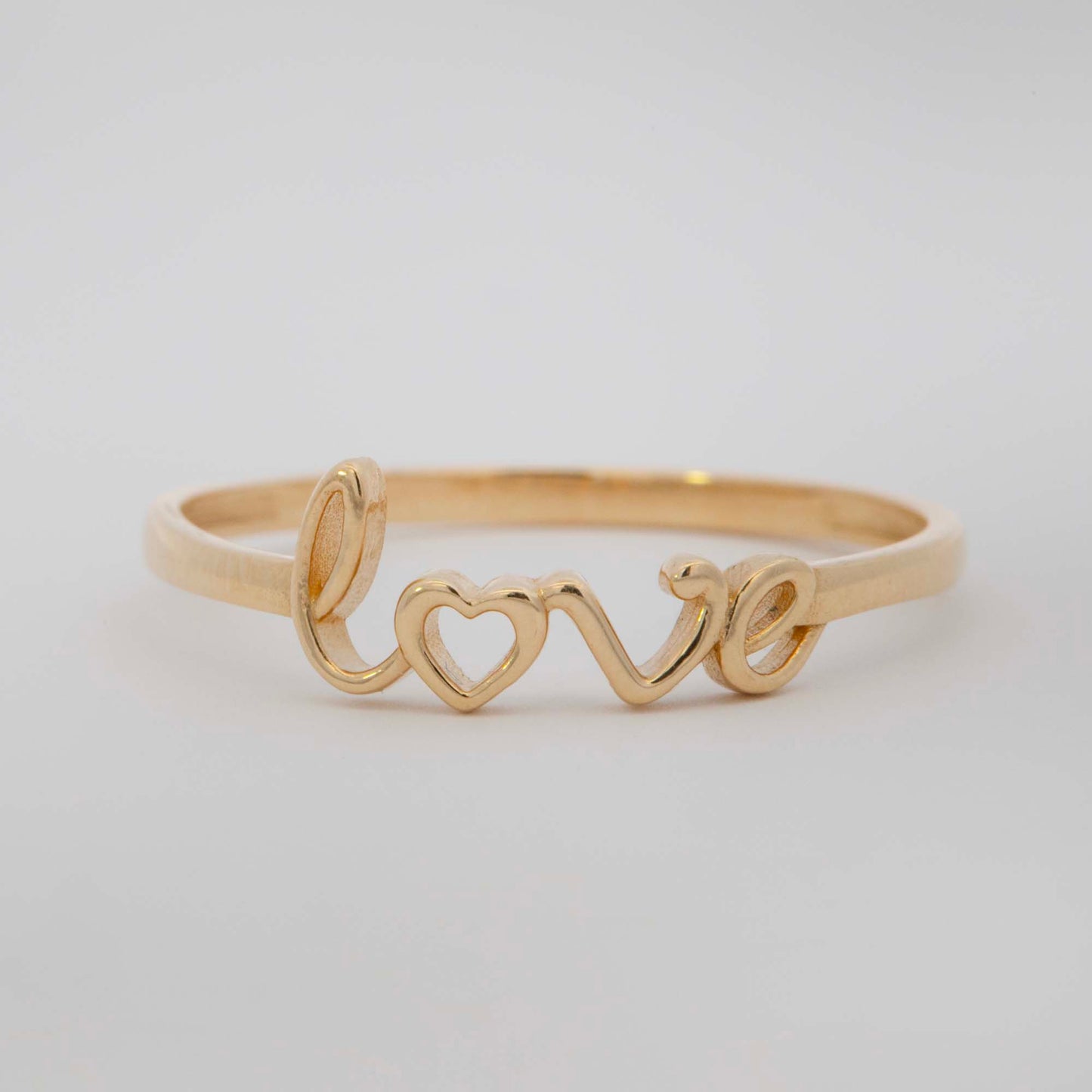 14k Yellow Gold Tiny "Love" Ring