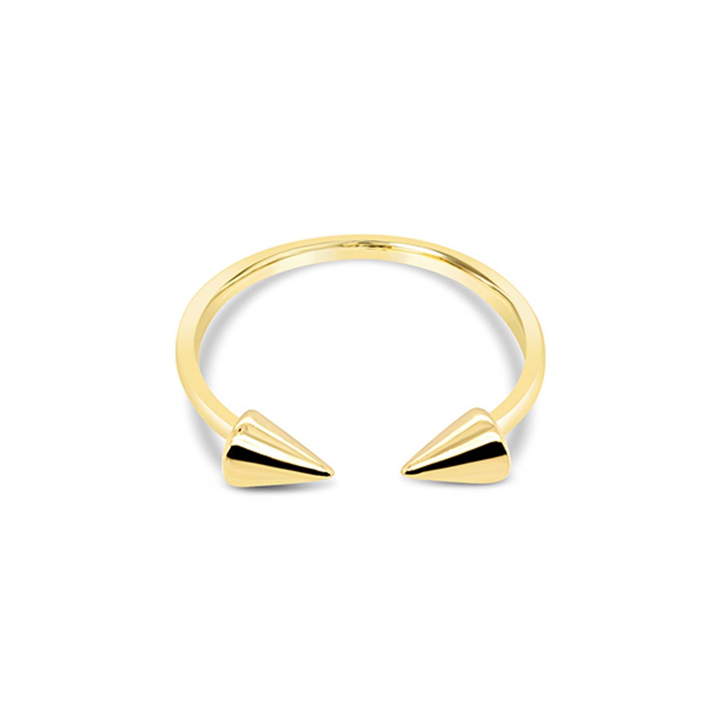 14k Yellow Gold Spike Open Ring