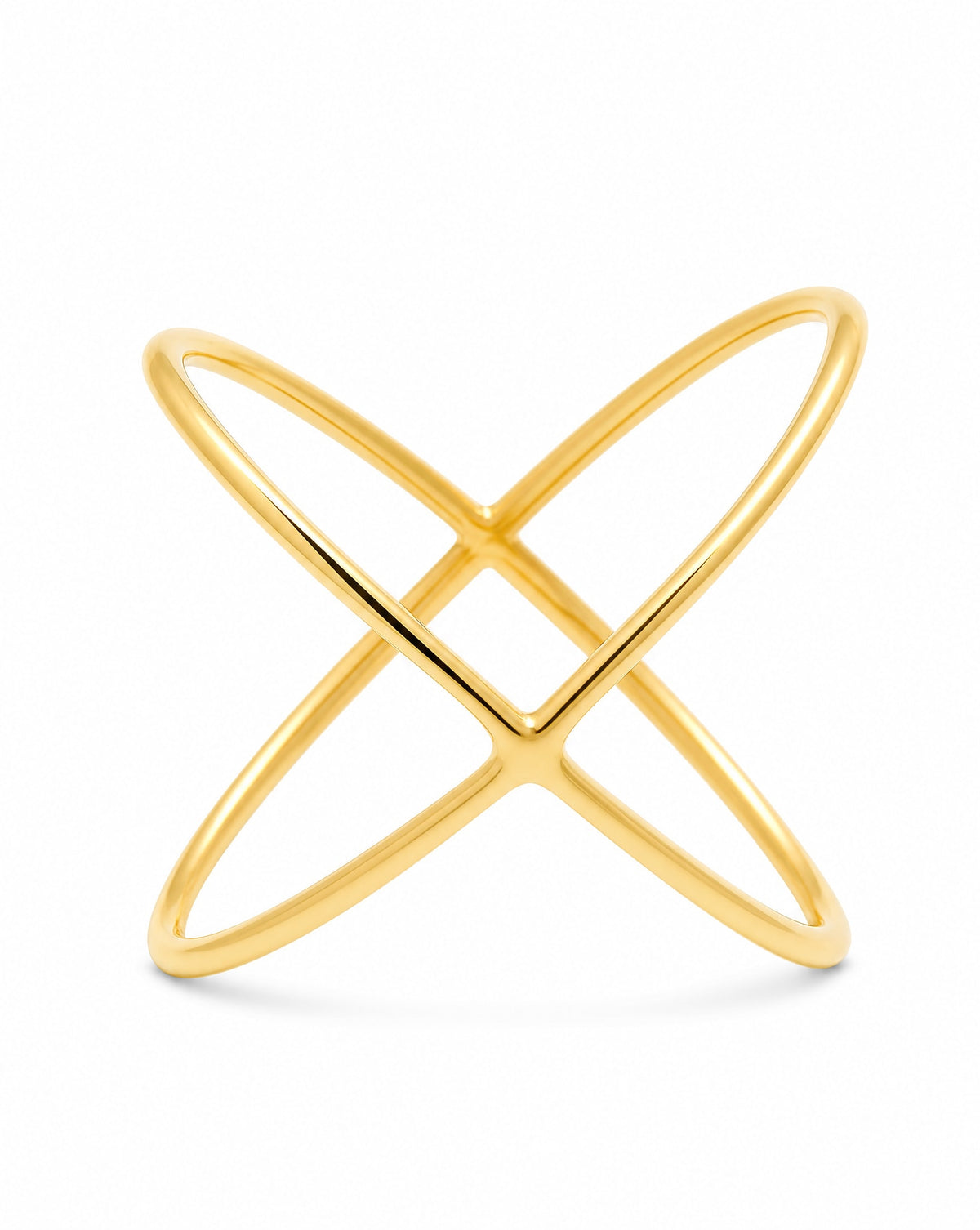 14k Yellow Gold Plain Criss Cross Ring