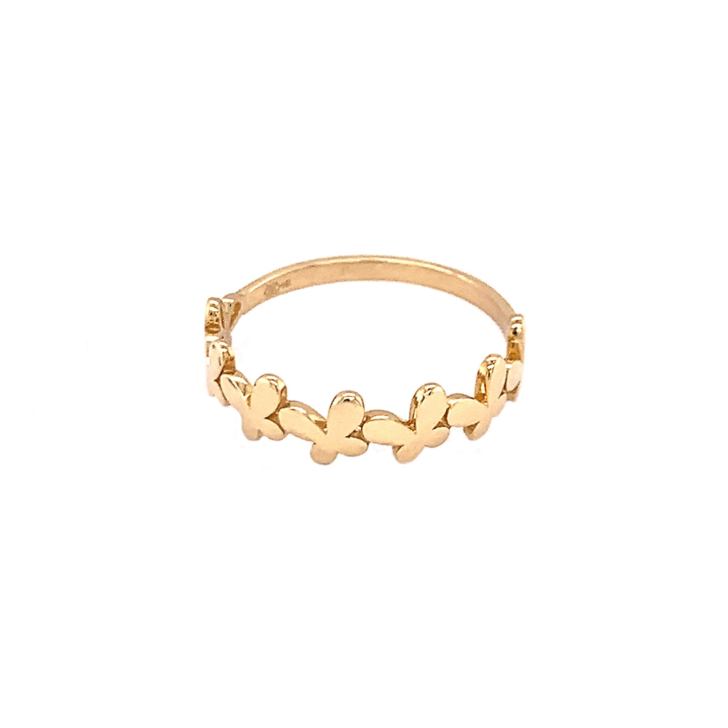 14K Yellow Gold Butterfly Band Ring