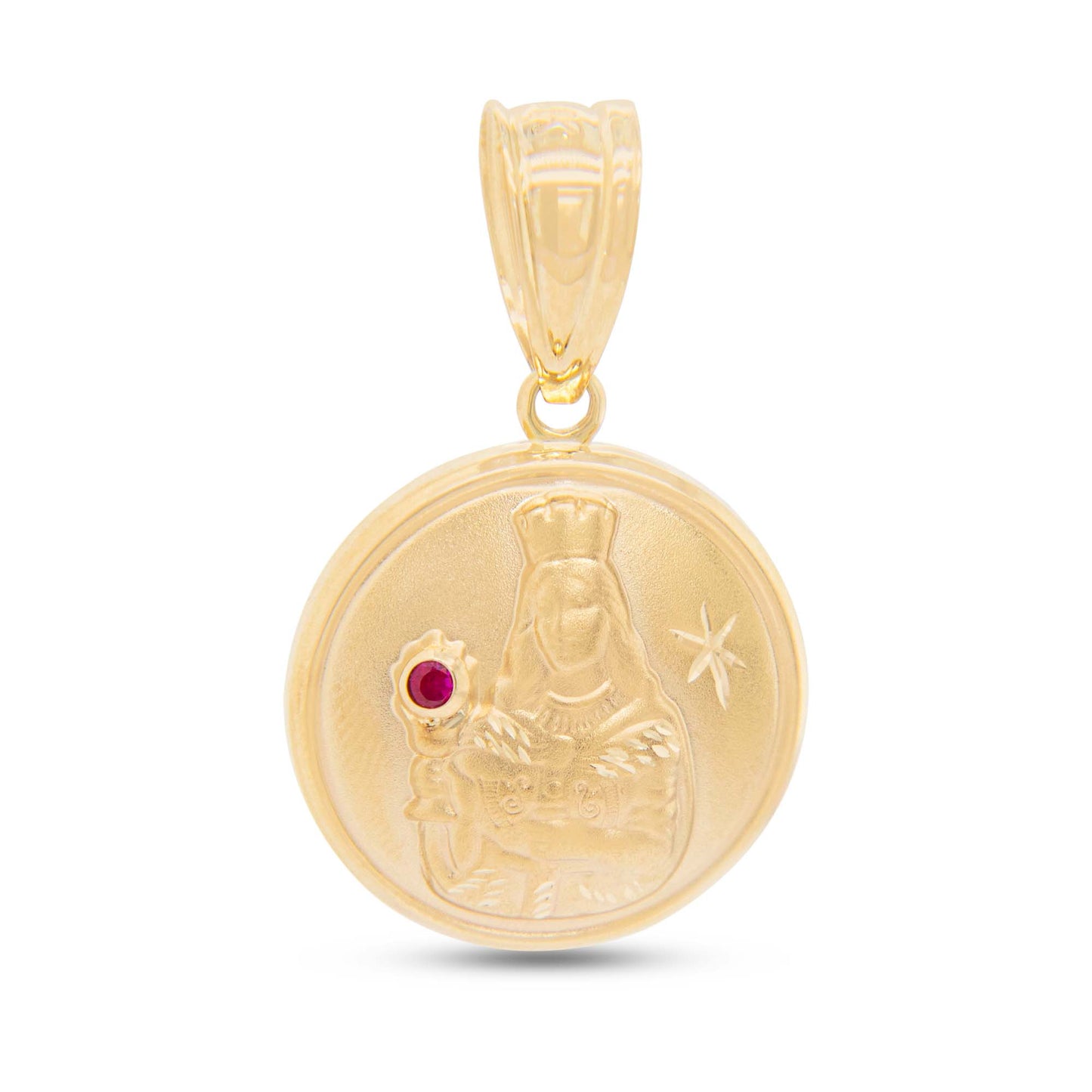 14K Yellow Gold Small Round Santa Barbara Pendant