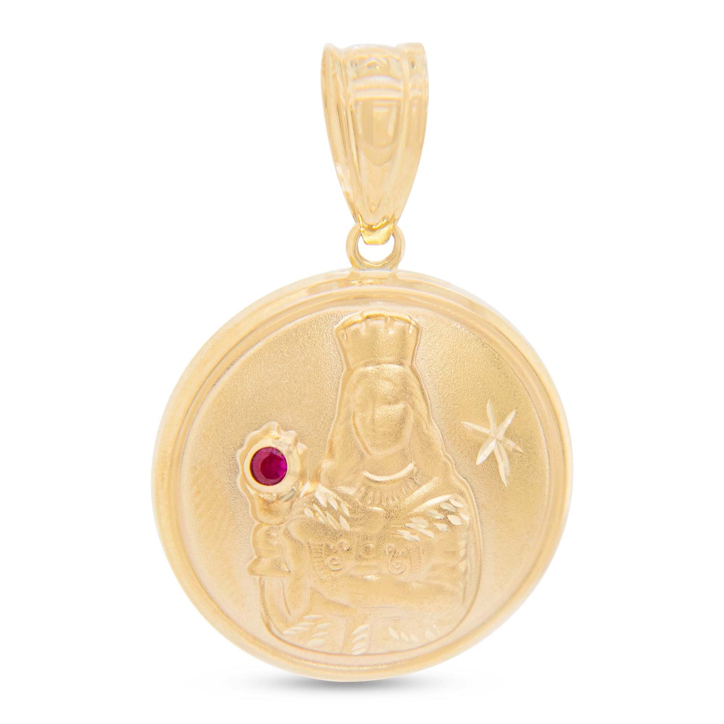 14K Yellow Gold Medium Round Santa Barbara Pendant