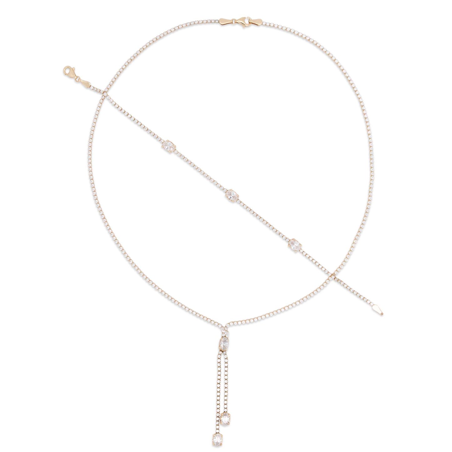14K Yellow Gold Pave CZ Set