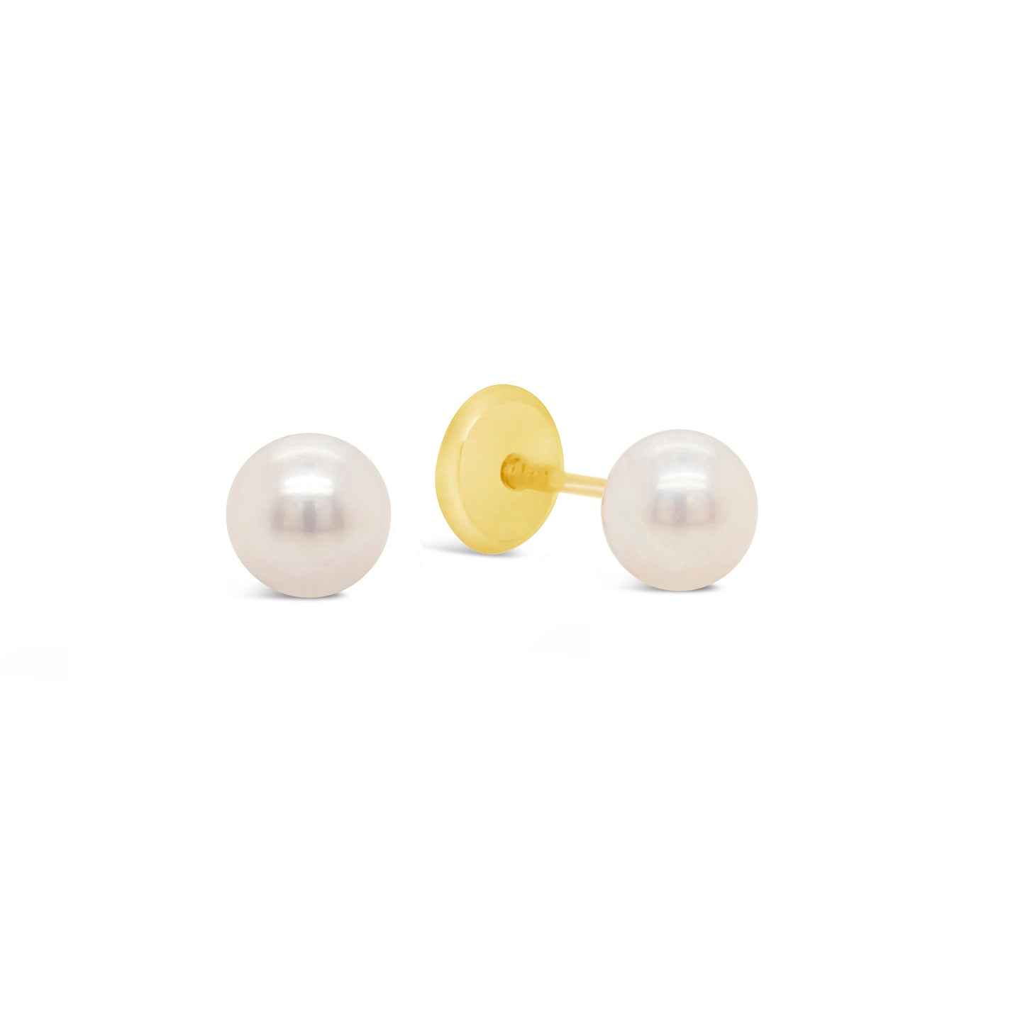 14K Yellow Gold 3mm Pearl Screwback Earrings