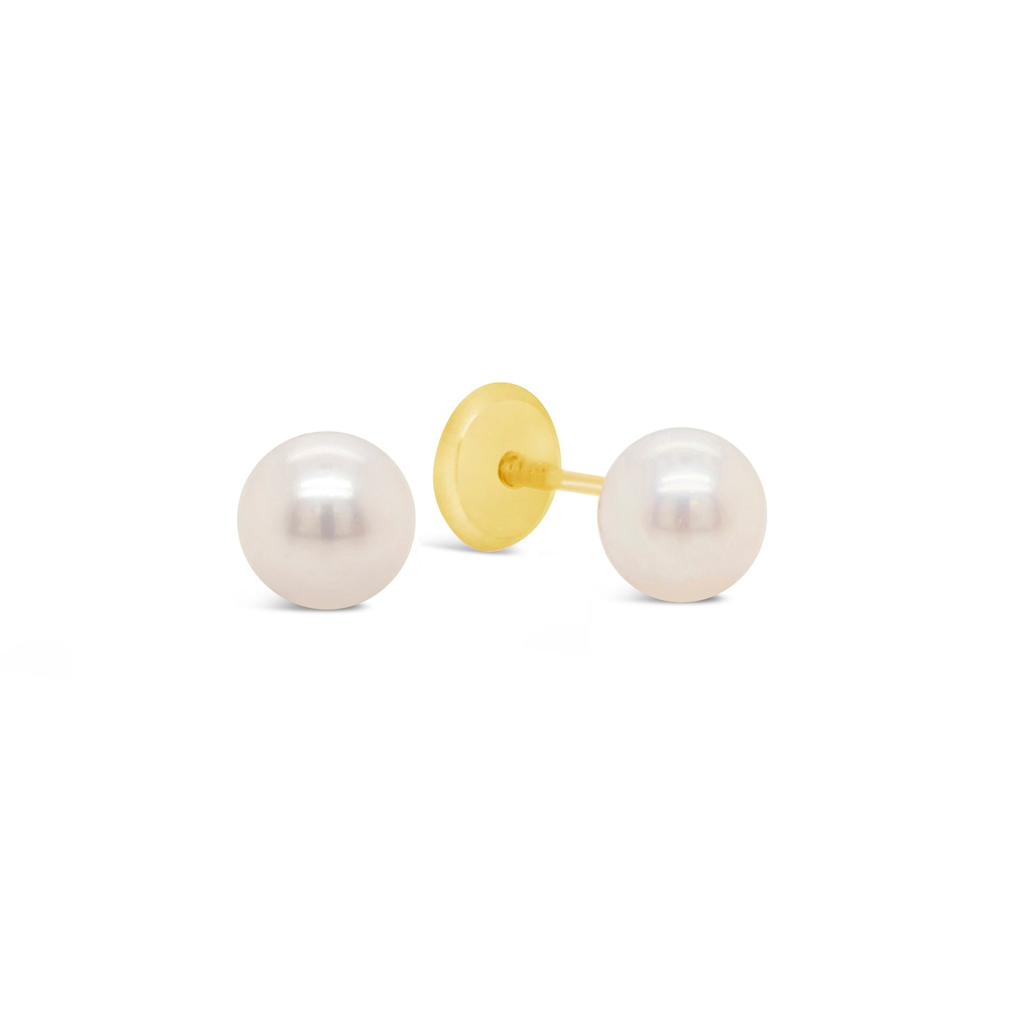 14K Yellow Gold 4mm Pearl Screwback Earrings