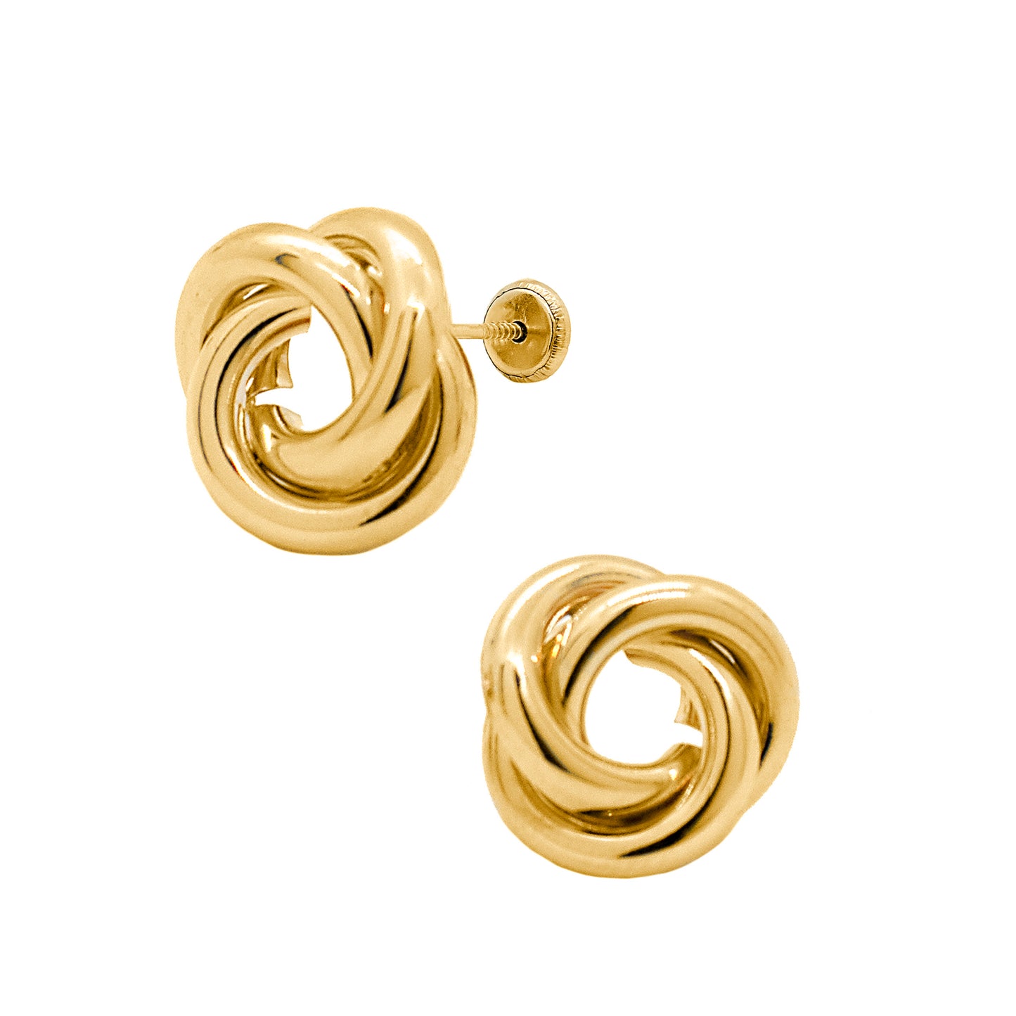 14K Yellow Gold Extra Large Classic Knot Screwback Earrings