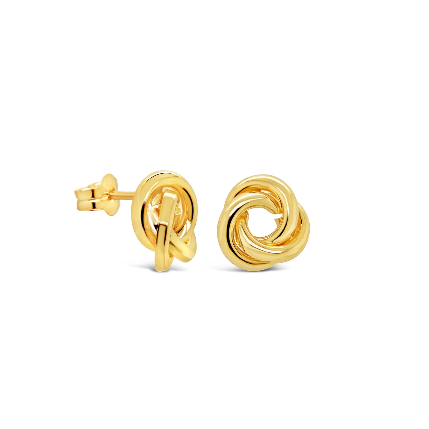 14K Yellow Gold Small Classic Knot Stud Pushback Earrings