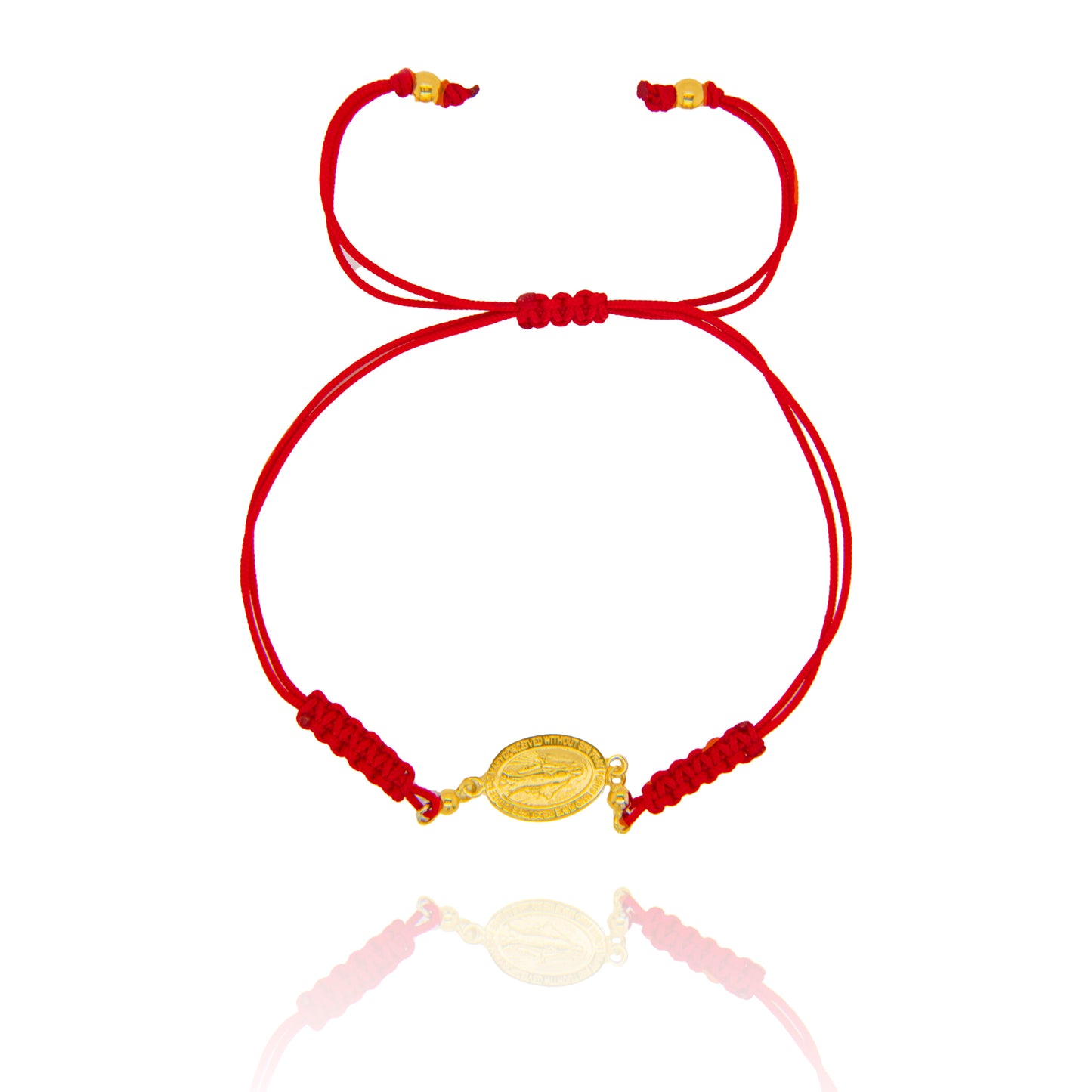 14K Yellow Gold Milagrosa Red String Bracelet
