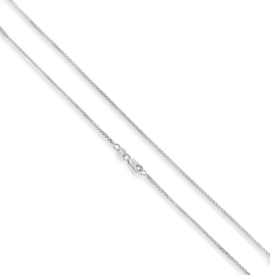 14K White Gold Box Chain
