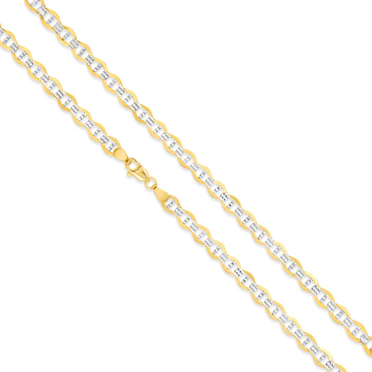 14k Solid Marina Flat Pave Chain