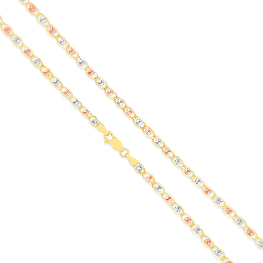 14K Solid Valentino Heart Chain