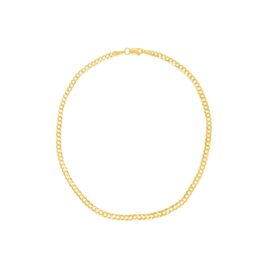 14K Yellow Gold 2MM Curb Anklet