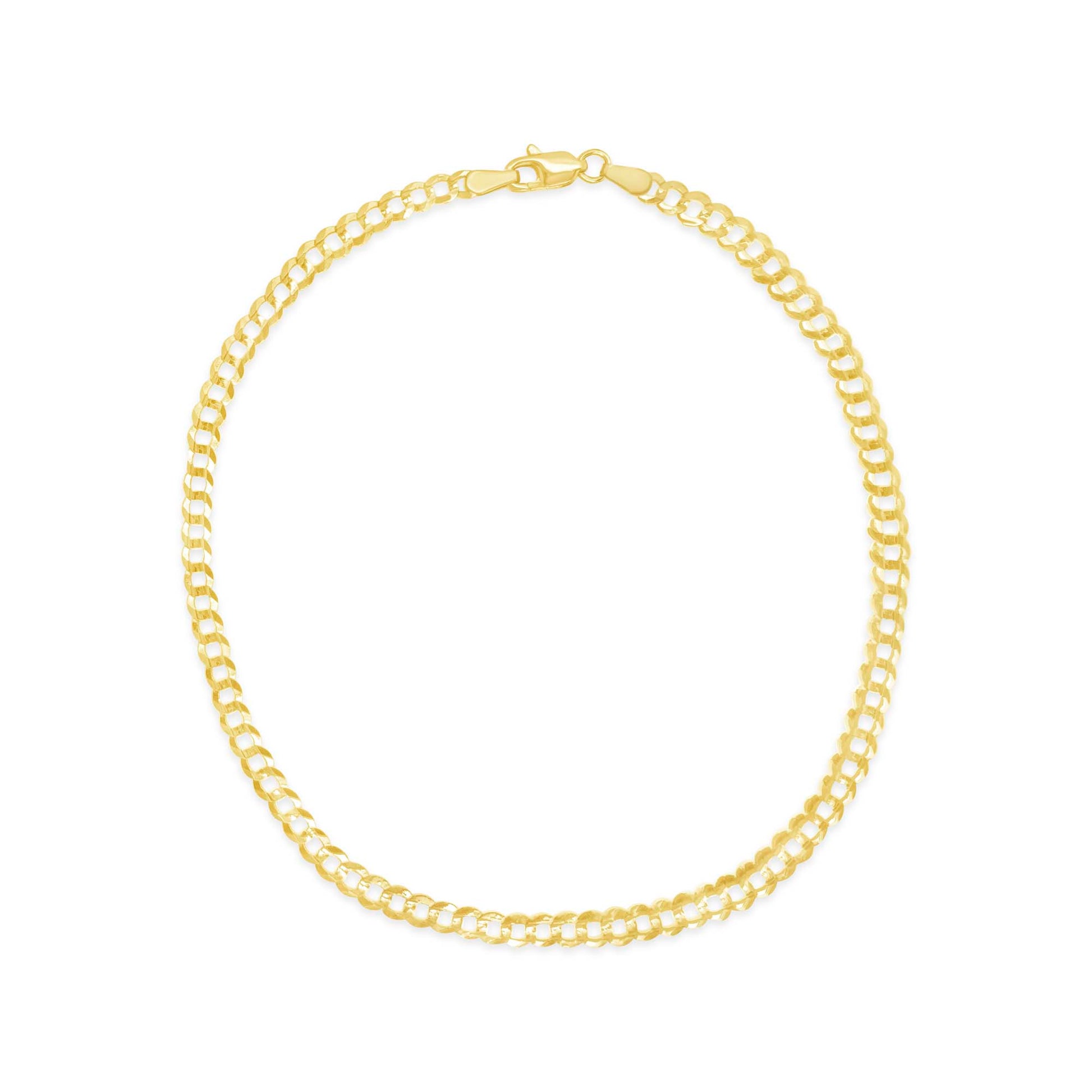 14K Yellow Gold 3.5MM Curb Anklet