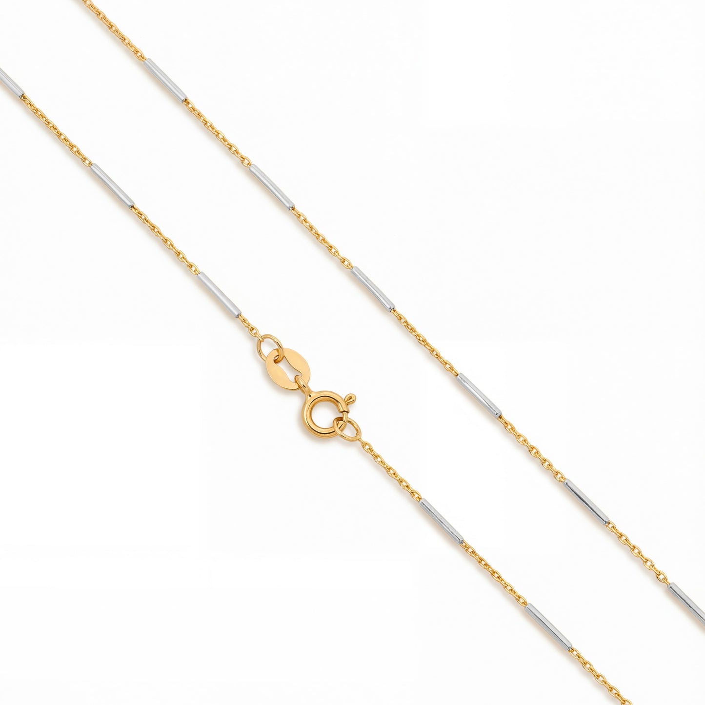 14K Two Tones Gold Bar By the Yard Chain