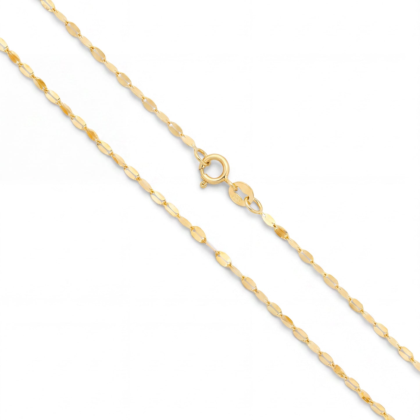 14K Yellow Gold Fancy Mirror Chain