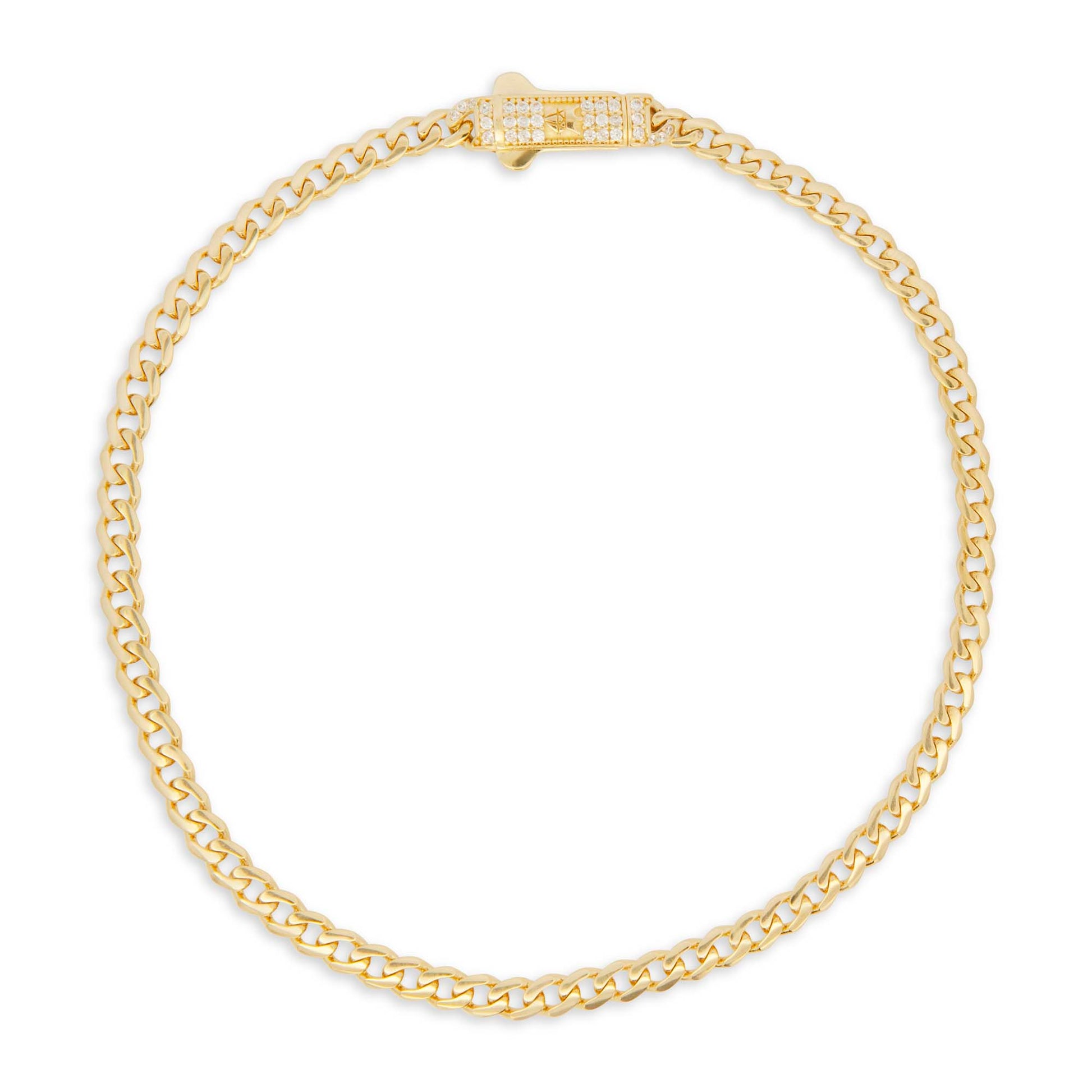 14K Yellow Gold 4MM Monaco Anklet