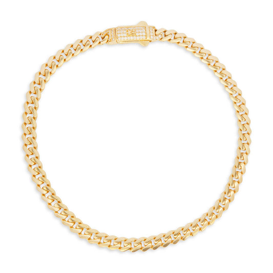 14K Yellow Gold 5MM Monaco Anklet