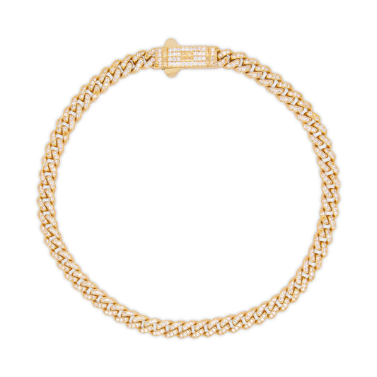 14K Yellow Gold 5.5MM Monaco CZ Anklet