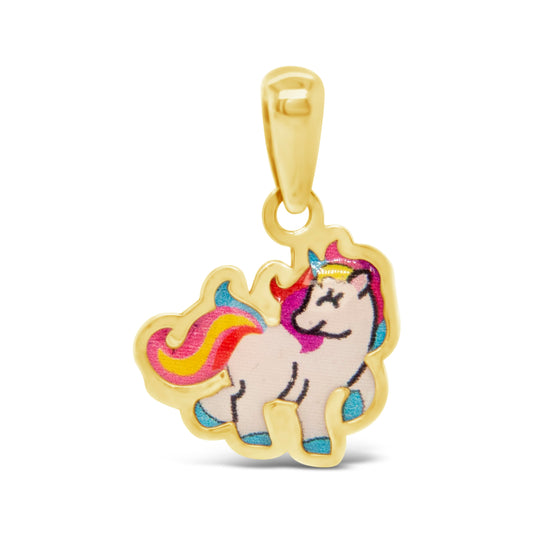 18K Yellow Gold Unicorn Pendant