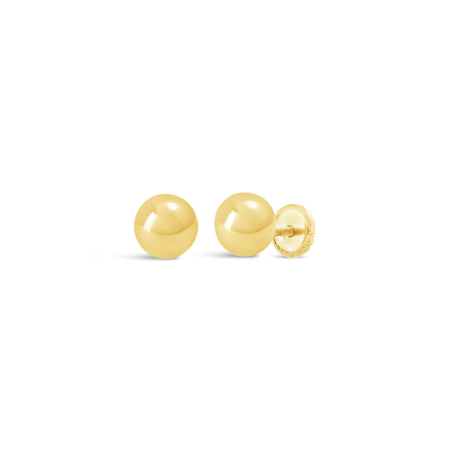 18K Yellow Gold 3mm Plain Ball Screwback Earrings