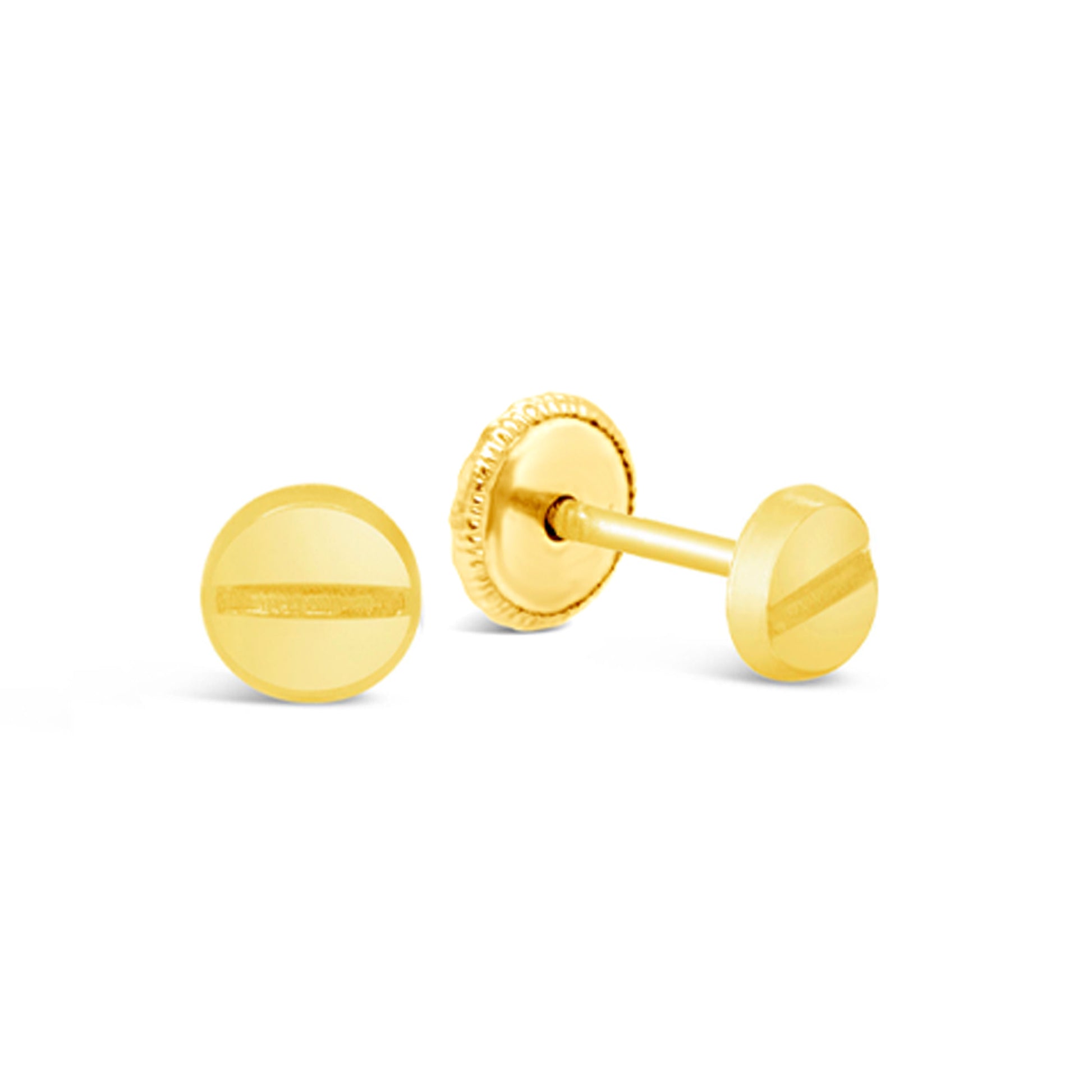 18K Yellow Gold Extra Small Nail Screwback Earrings