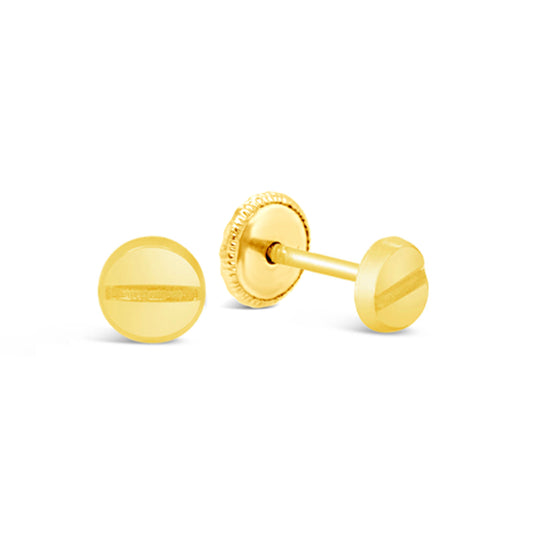 18K Yellow Gold Extra Small Nail Screwback Earrings