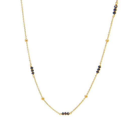 18K Yellow Gold & Black Diamond By the Yard Bead Necklace
