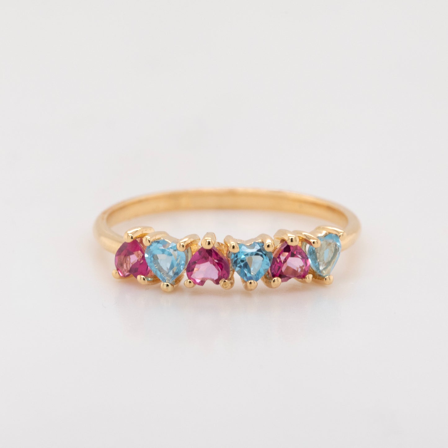 18K Yellow Gold Multi-Gem Heart Ring