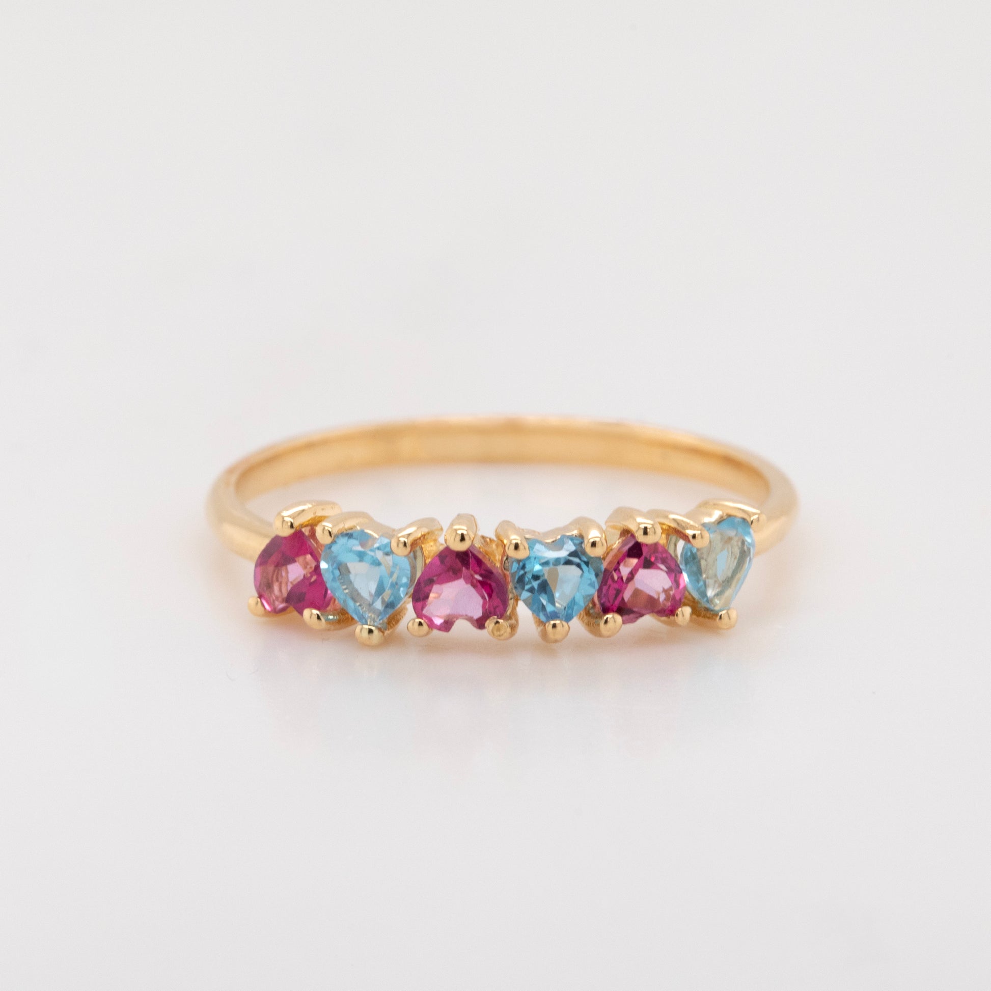 18K Yellow Gold Multi-Gem Heart Ring