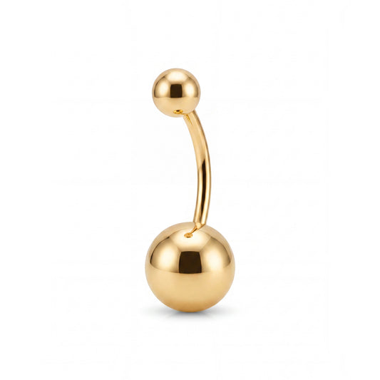 14K Yellow Gold Classic Plain Belly Ring