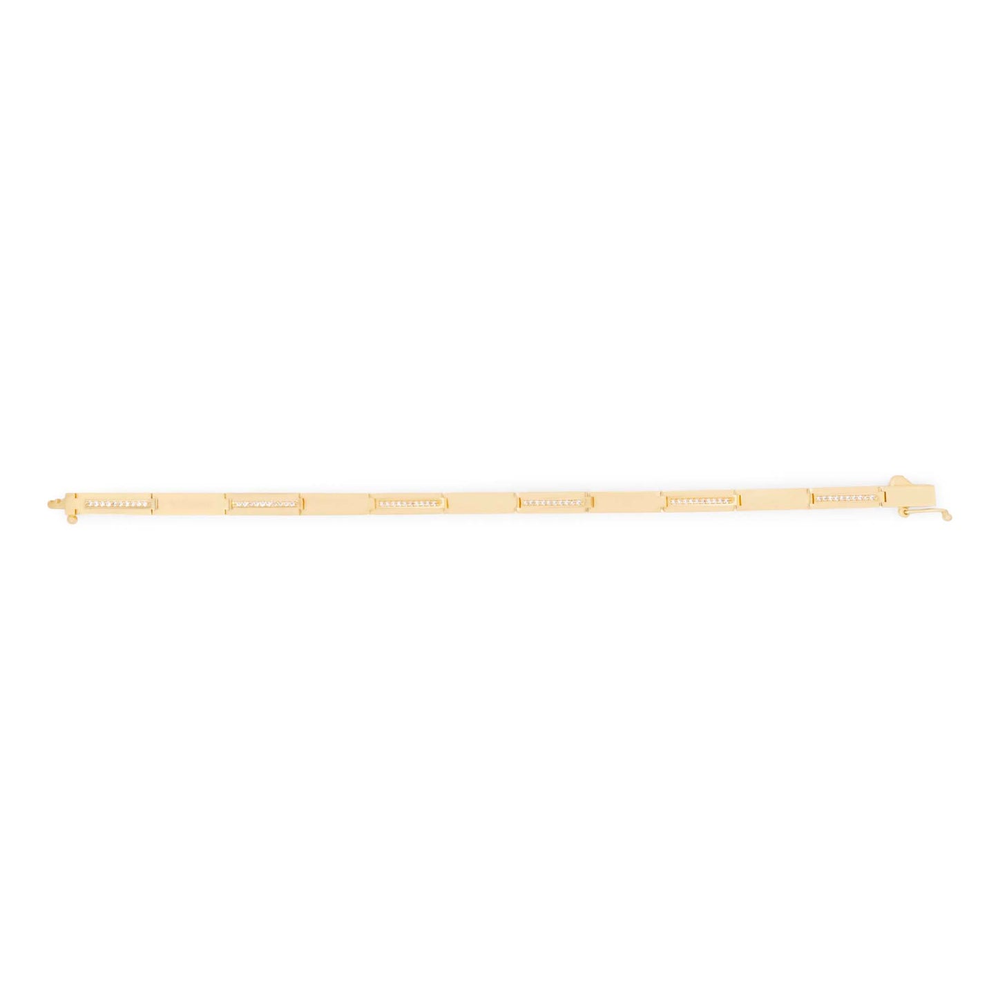 14k Yellow Gold Classic CZ Rectangles Bracelet