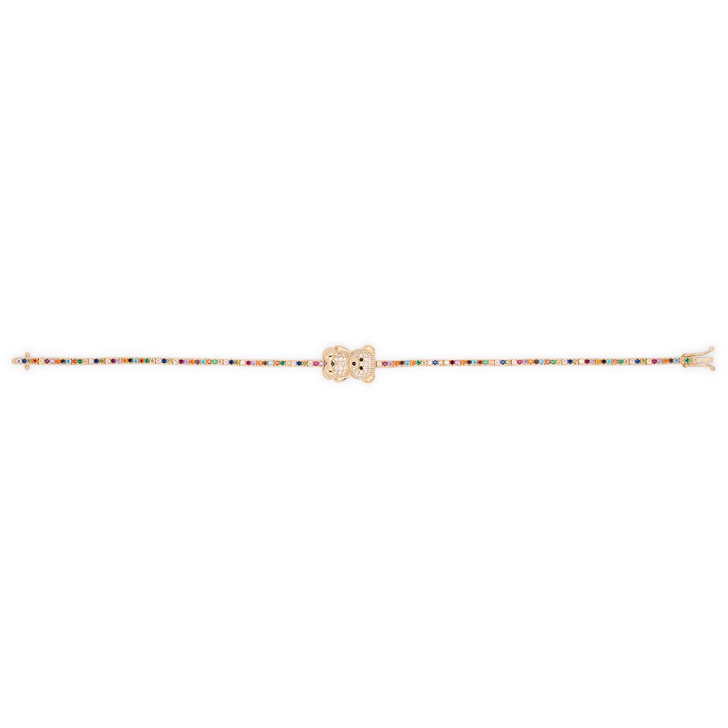14k Yellow Gold Multicolor Teddy Bear Tennis Bracelet