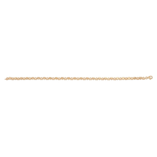 14k Yellow Gold Tiny Hearts Tennis Bracelet