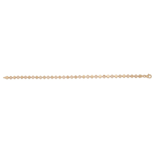 14k Yellow Gold Tiny Clovers Tennis Bracelet