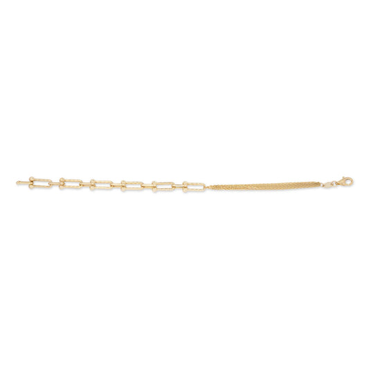 14k Yellow Gold Dual Fancy U Link Bracelet
