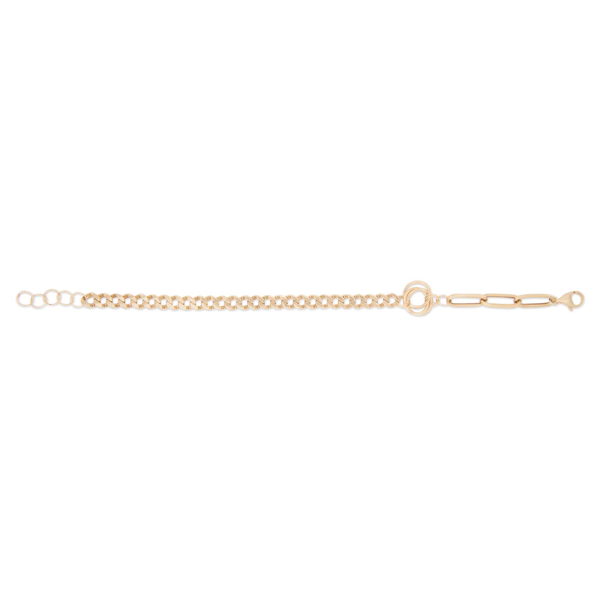 14k Yellow Gold Paper Clip and Miami Cuban Dual Bracelet