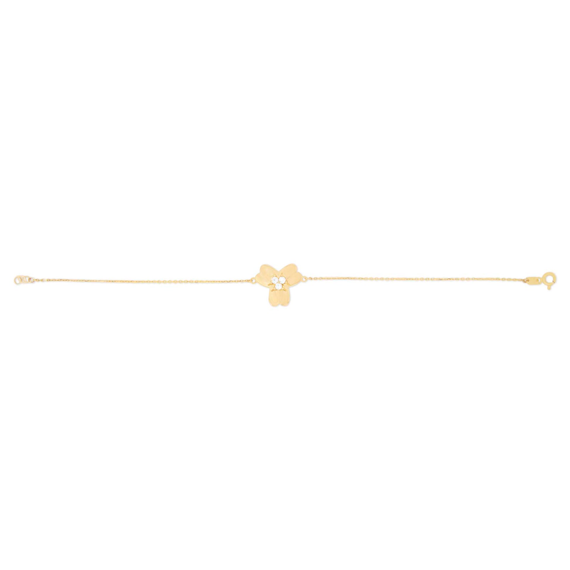 14k Yellow Gold Single Flower Bracelet