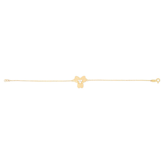 14k Yellow Gold Single Flower Bracelet