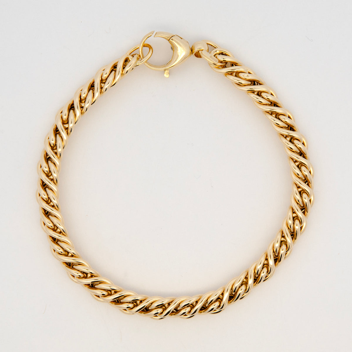 14K Yellow Gold Polished Braided Link Bracelet