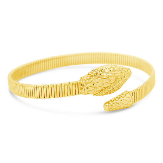14K Gold Yellow Gold Flexible Snake Bangle