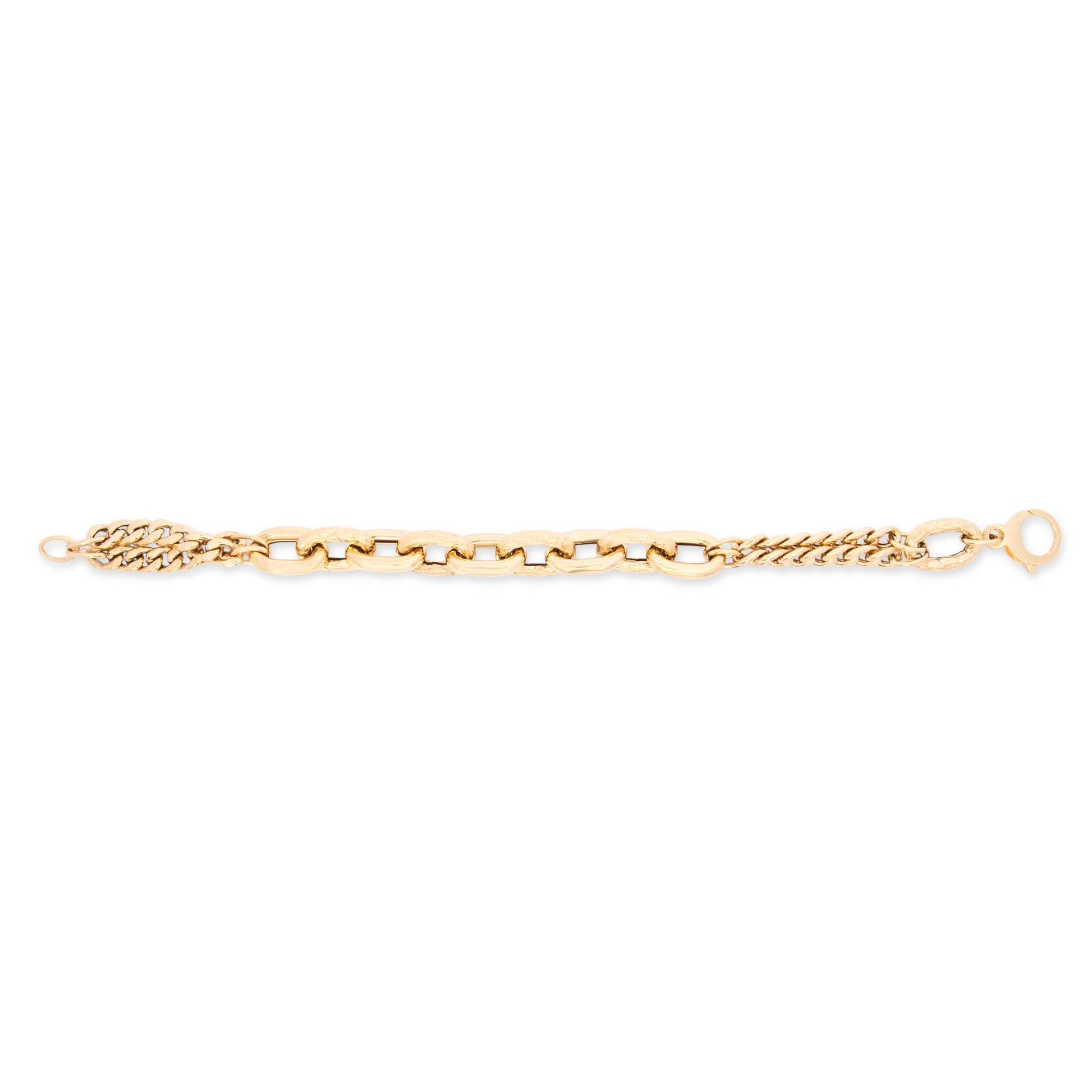 14k Yellow Gold Paper Clip and Miami Cuban Bracelet