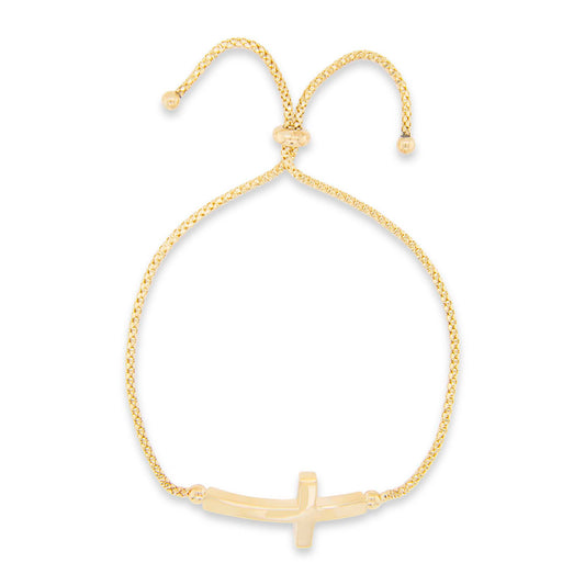 14K Yellow Gold Pearl Open Cuff Bangle