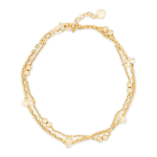 14K Two-Tone Twisted Open Cuff Bangle