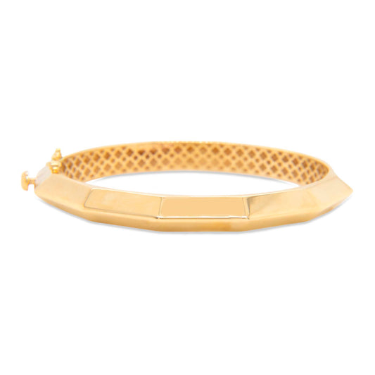 14K Yellow Gold Geometric Bangle