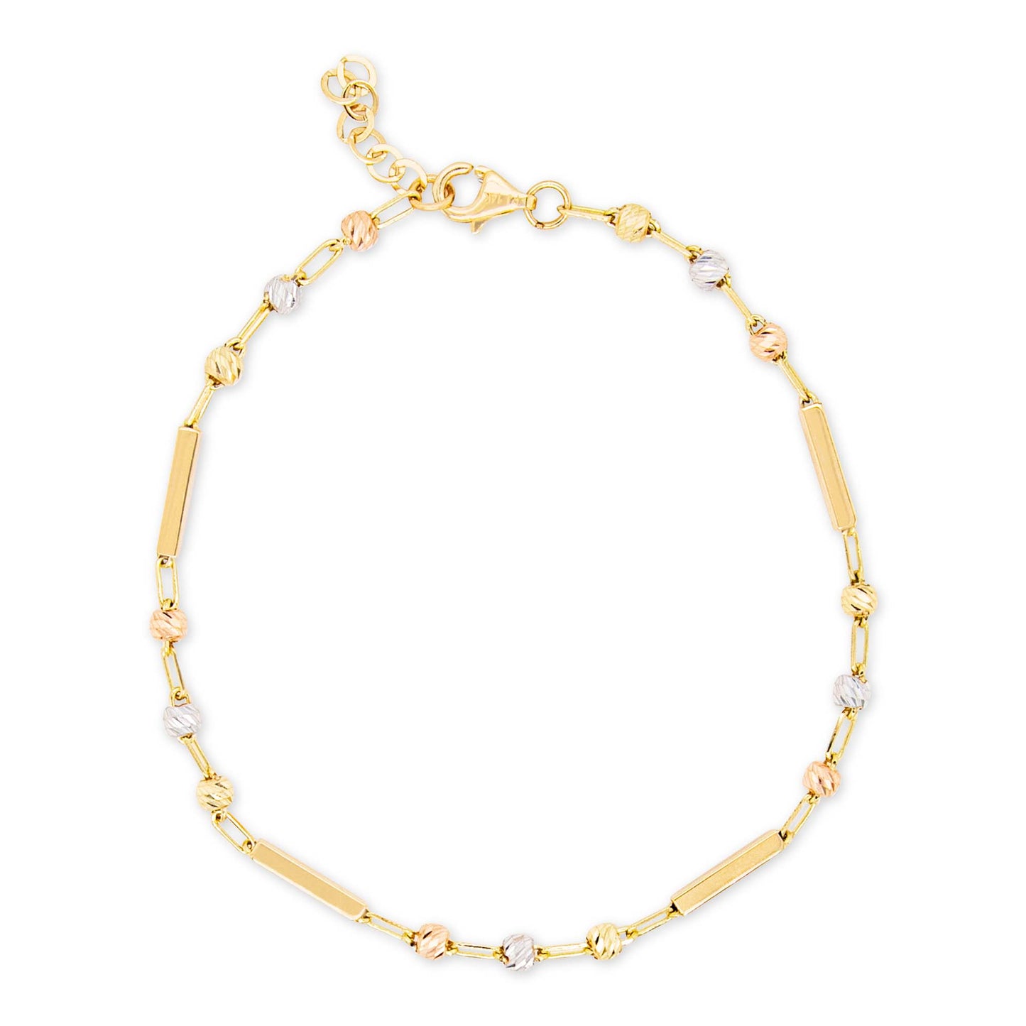 14K Yellow Gold Thin Twisted Ball End Open Cuff Bangle