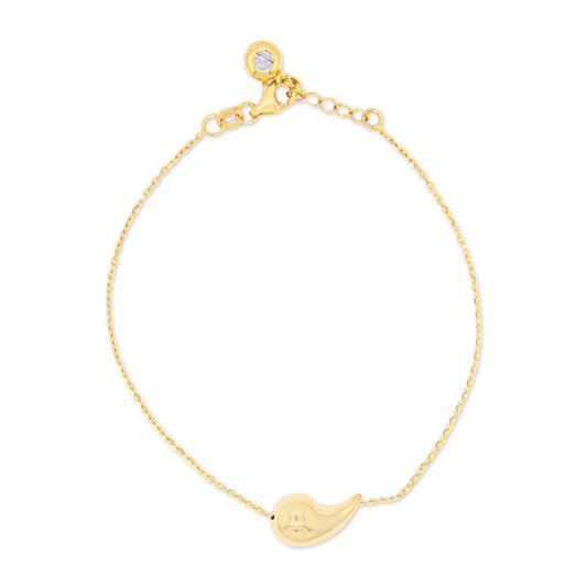 14k Yellow Gold Single Teardrop Bracelet
